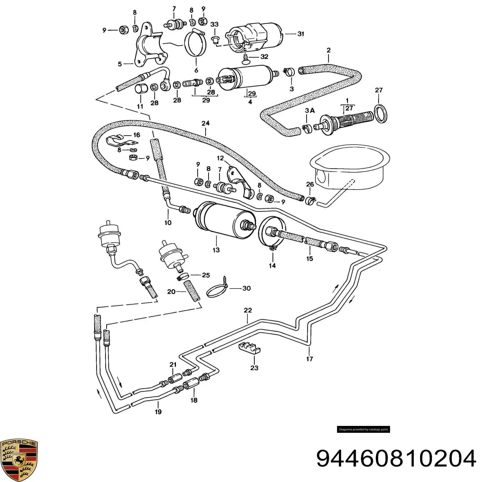 Купить 94460810204 Porsche Магистральный бензонасос