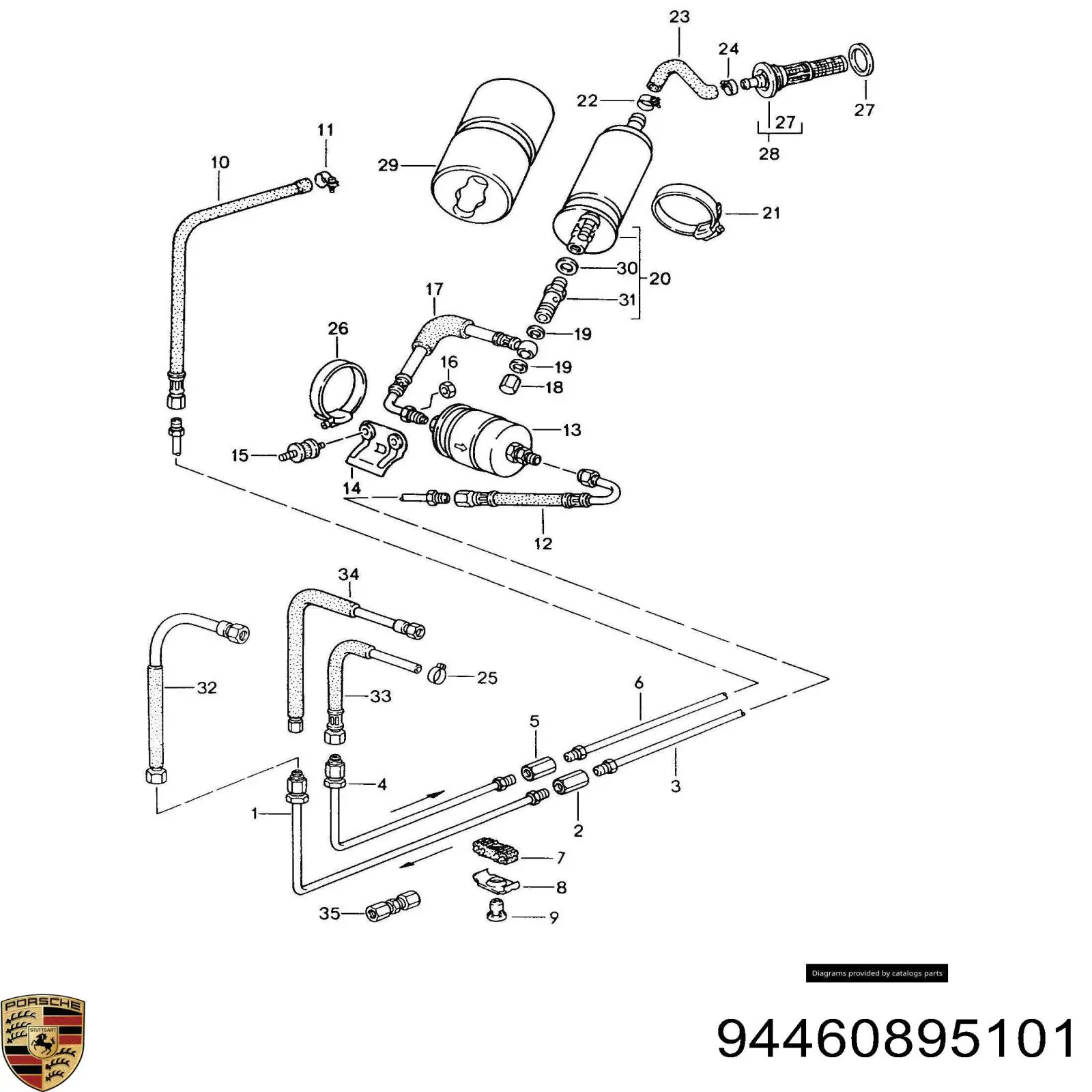 94460895101 Porsche Ремкомплект топливного насоса ручной подкачки