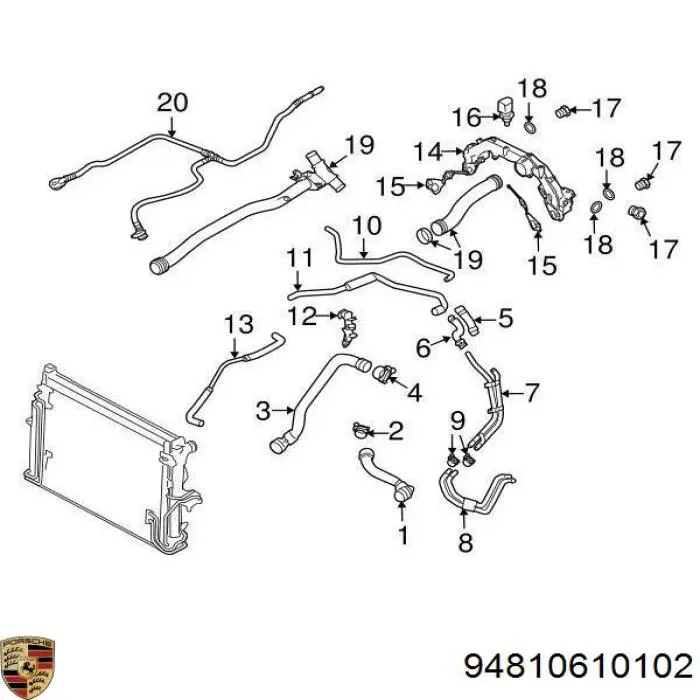 Крышка термостата Porsche 94810610102 цена, от 58.95 USD