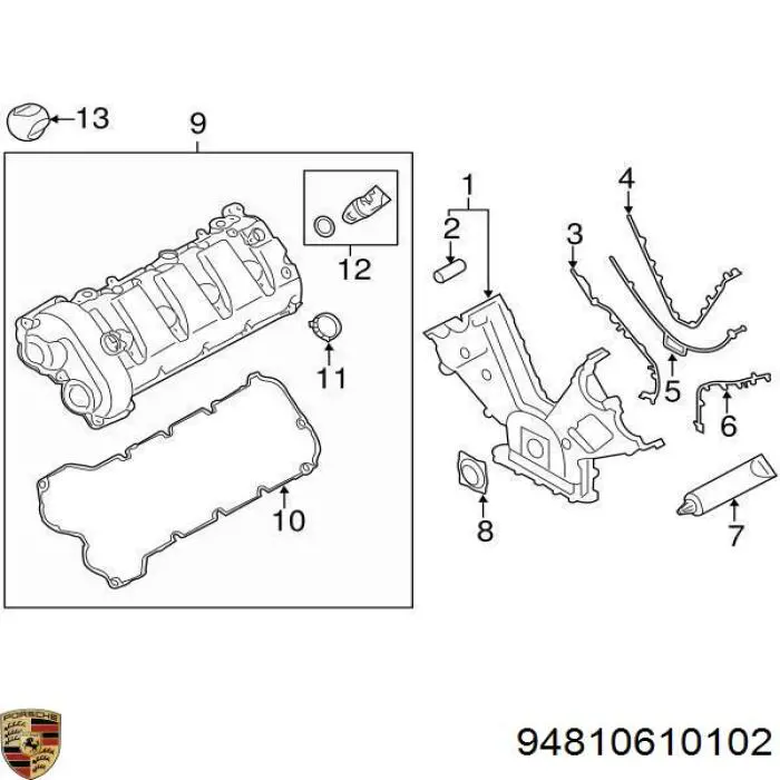 Крышка термостата Porsche 94810610102