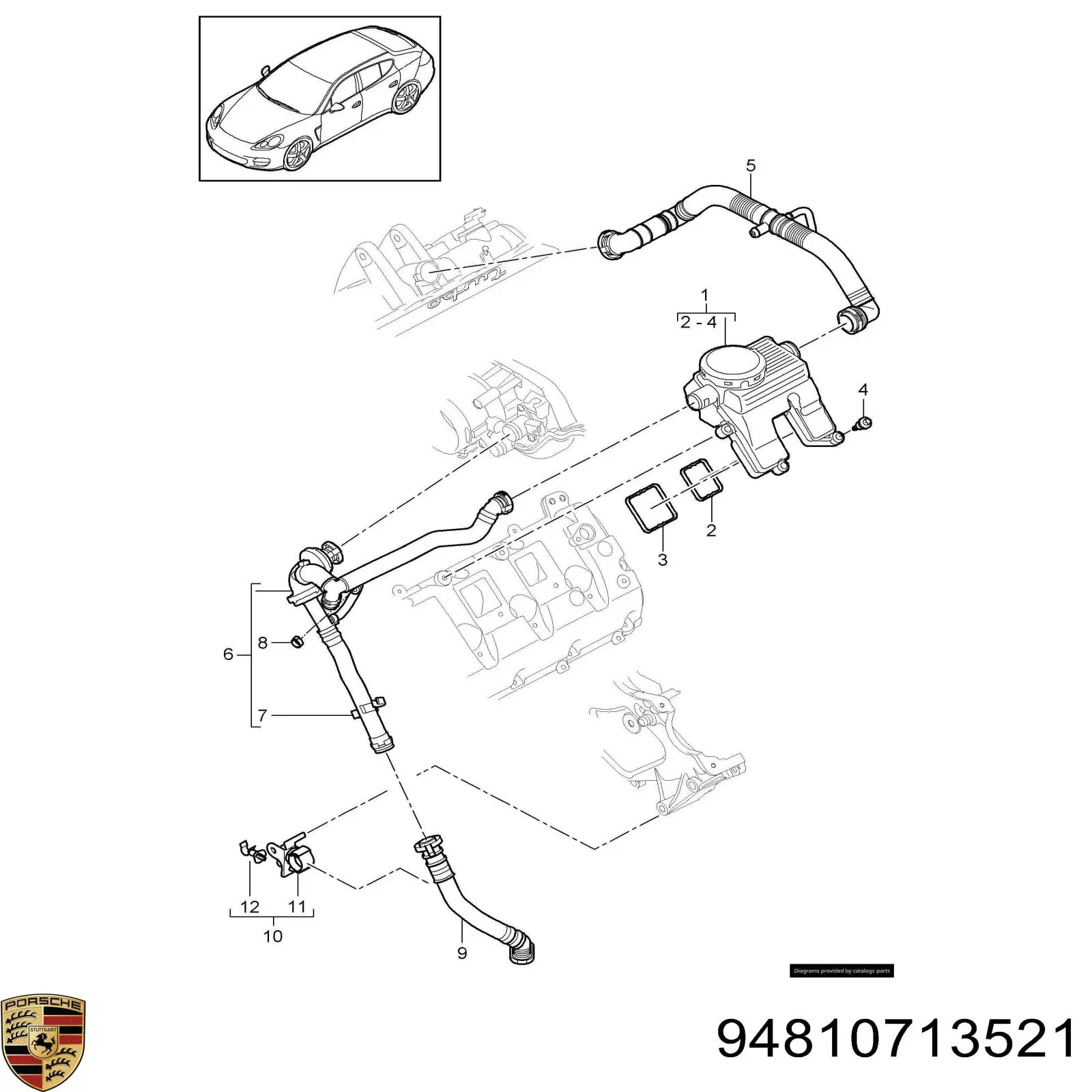 Купить 94810713521 Porsche Сепаратор картера