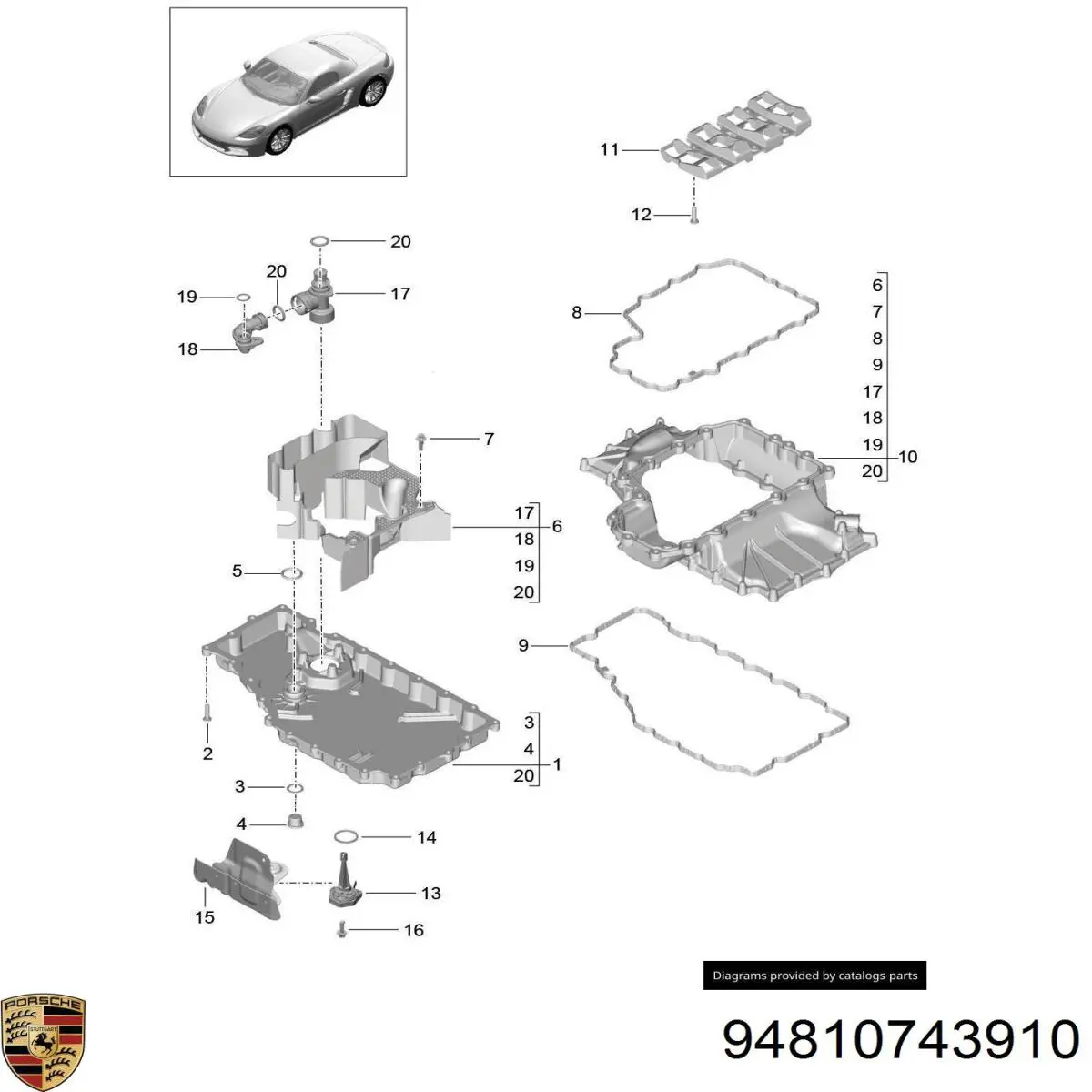  Porsche 94810743910 цена, от 10.01 USD