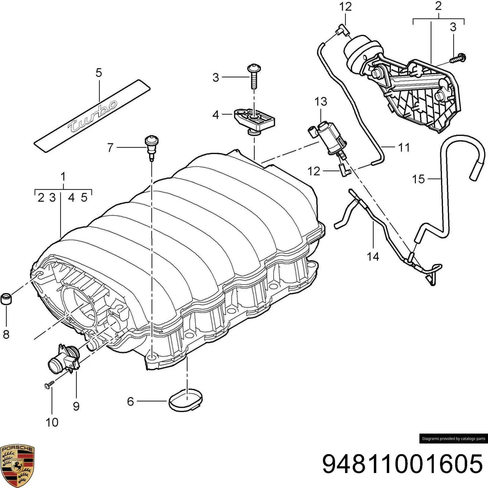 Впускной коллектор 94811001602 Porsche