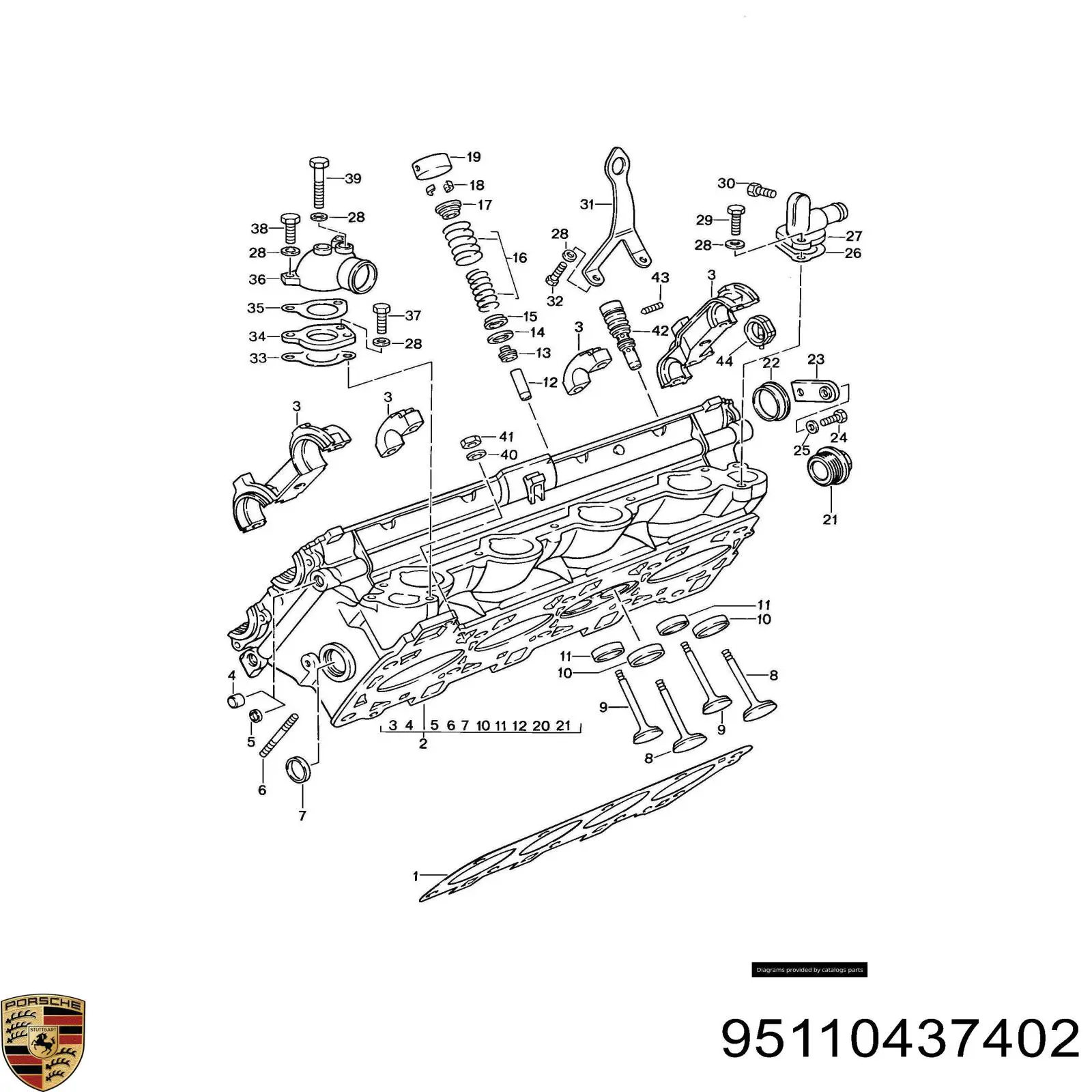 Прокладка ГБЦ 95110437402 Porsche