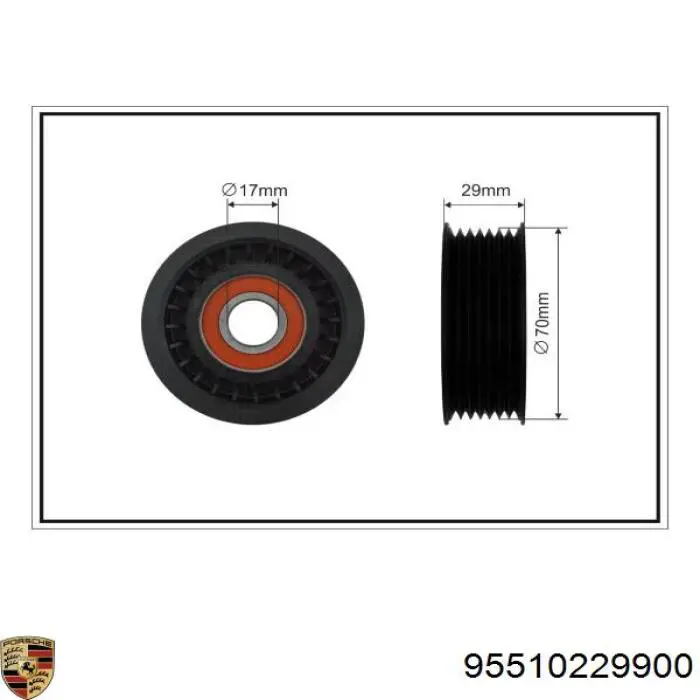 Роликовий модуль натяжителя ремня Porsche 95510229900 цена, от 12.49 USD