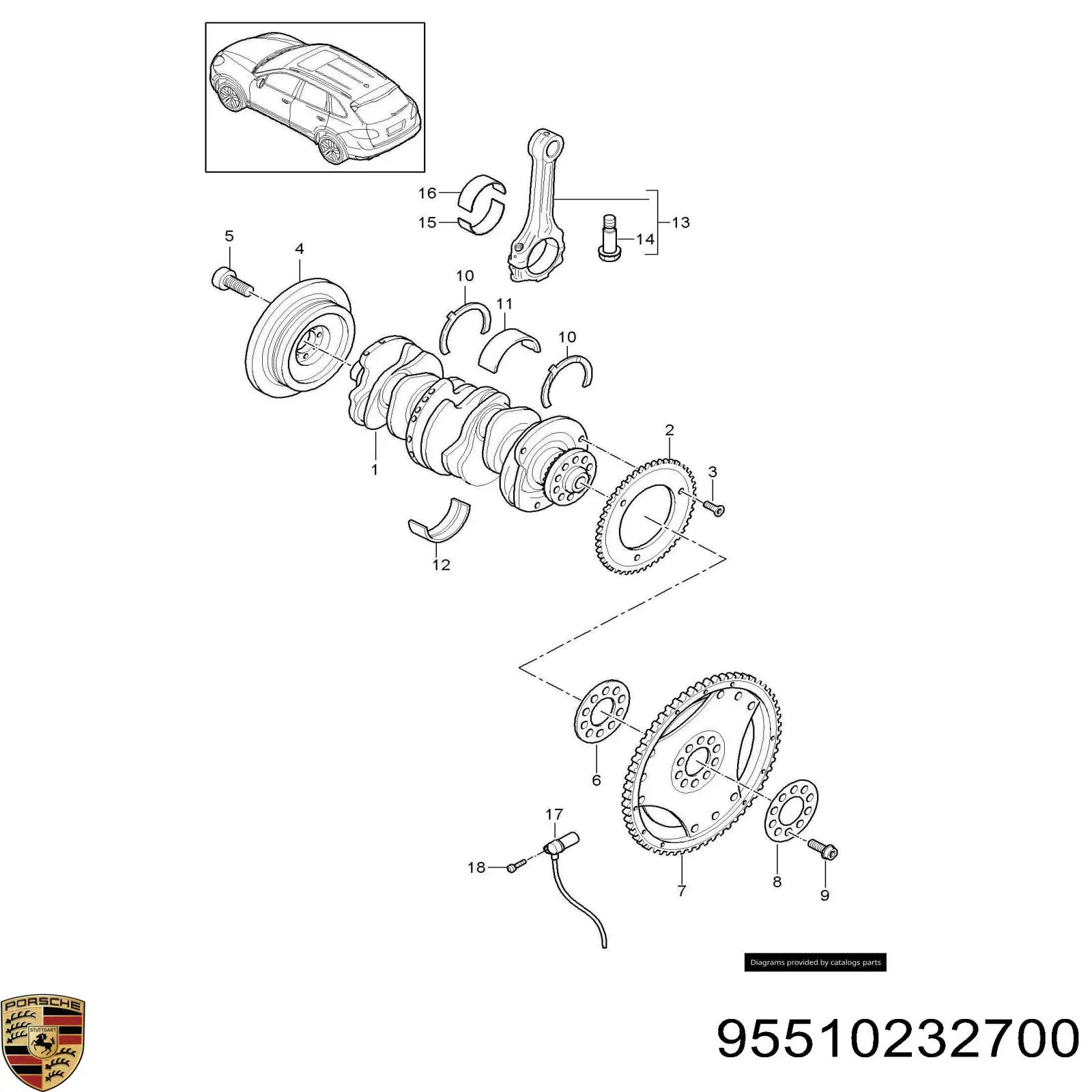 Маховик 95510232700 Porsche