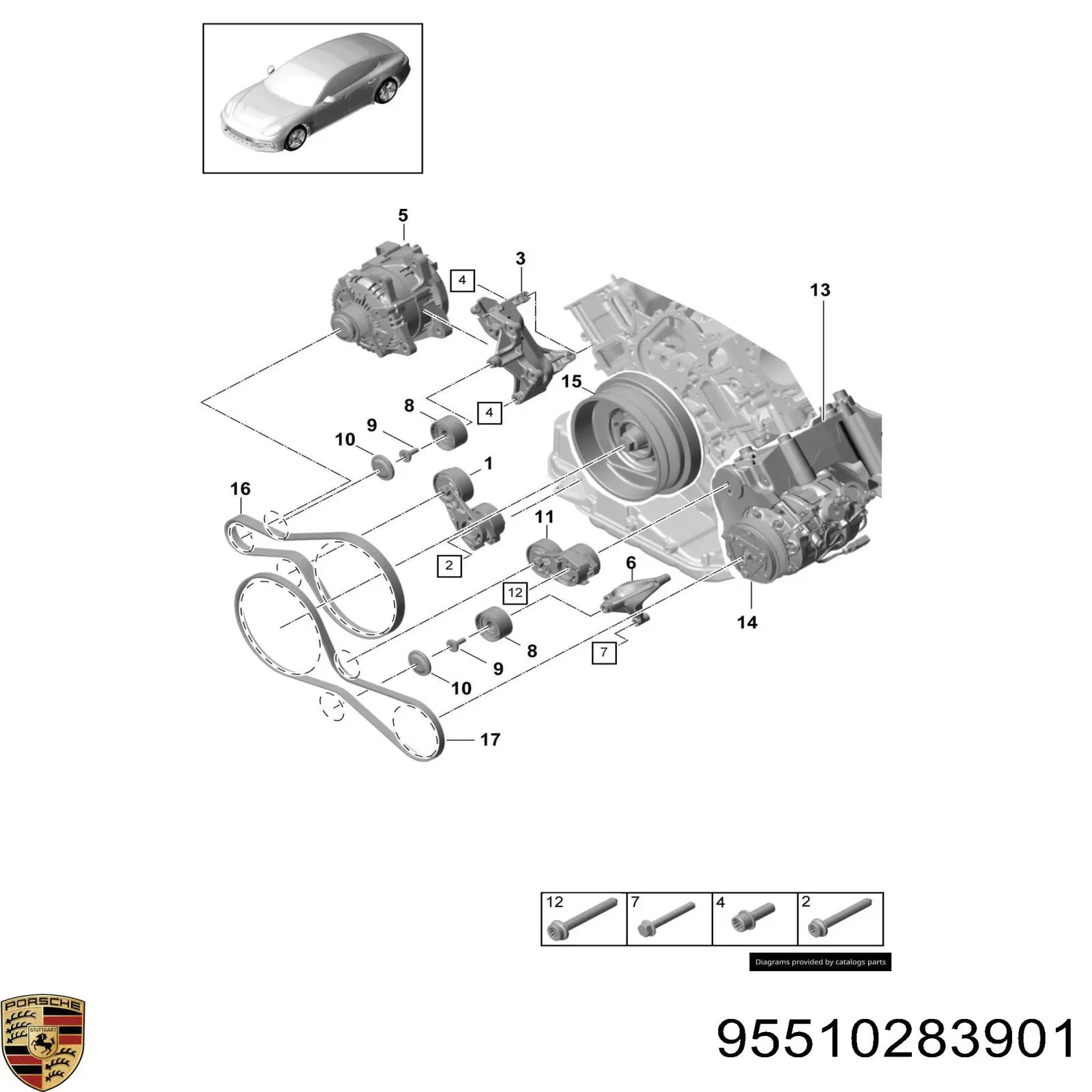 Купить 95510283901 Porsche 
