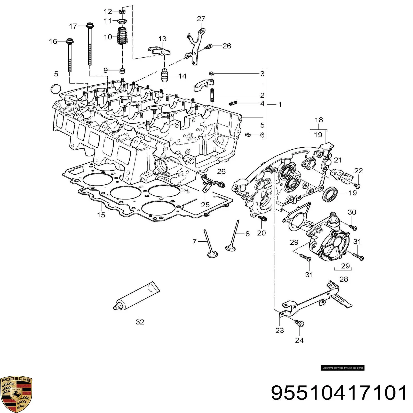Купить 95510417101 Porsche Прокладка ГБЦ
