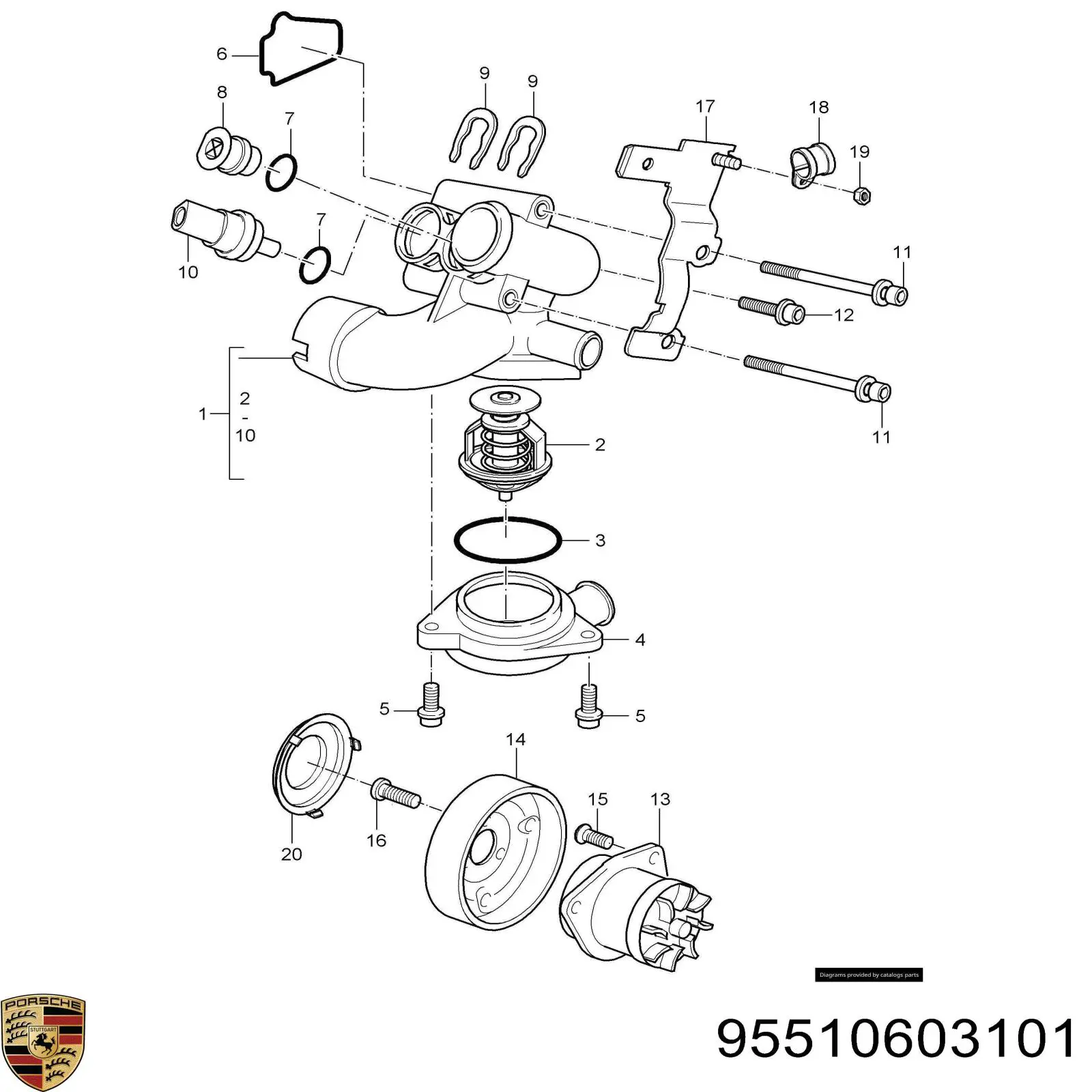  Porsche 95510603101 цена, от 28.39 USD