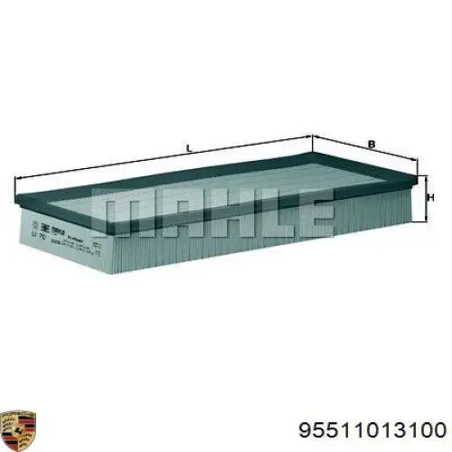 Купить 95511013100 Porsche Автомобильный фильтр воздуха