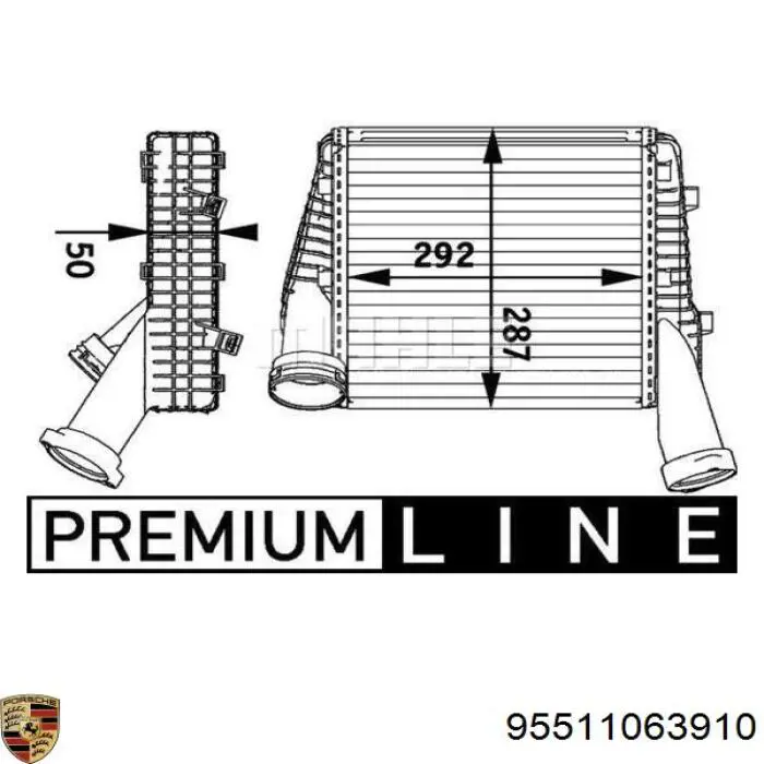Купить 95511063910 Porsche Интеркулер
