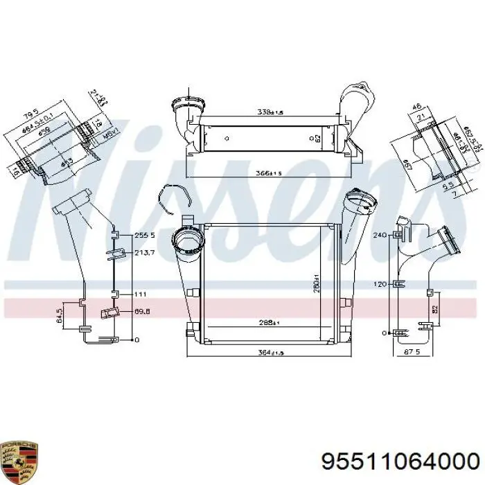 Система охлаждения наддувочного воздуха Porsche 95511064000 цена, от 257.89 USD