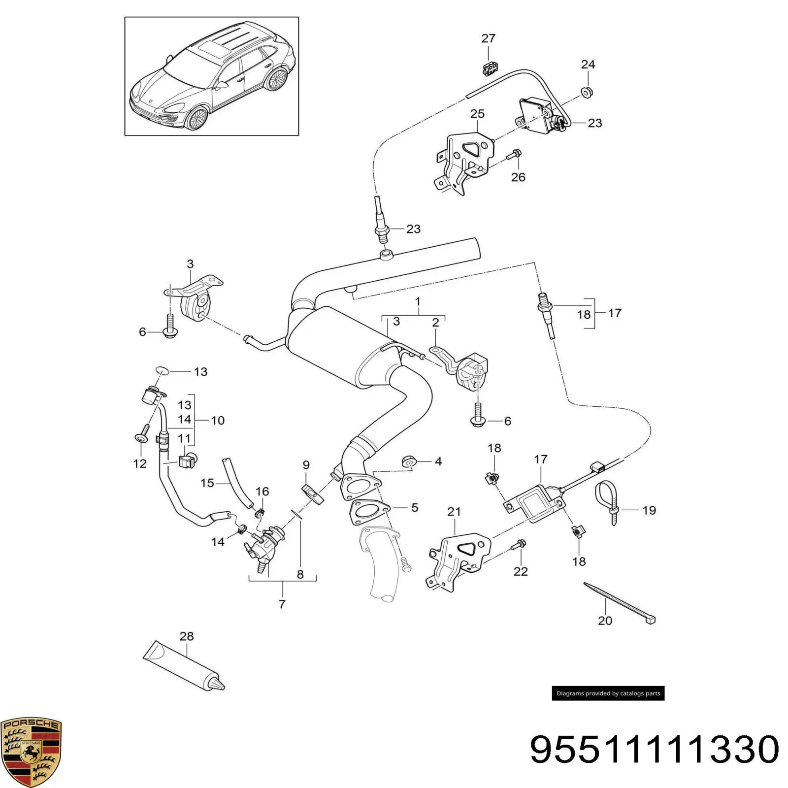 Прокладки выхлопной системы Porsche 95511111330 цена, от 21.73 USD