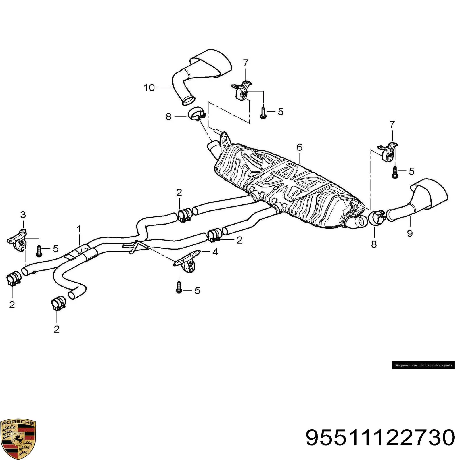 Подушка крепления глушителя Porsche 95511122730 цена, от 7.64 USD