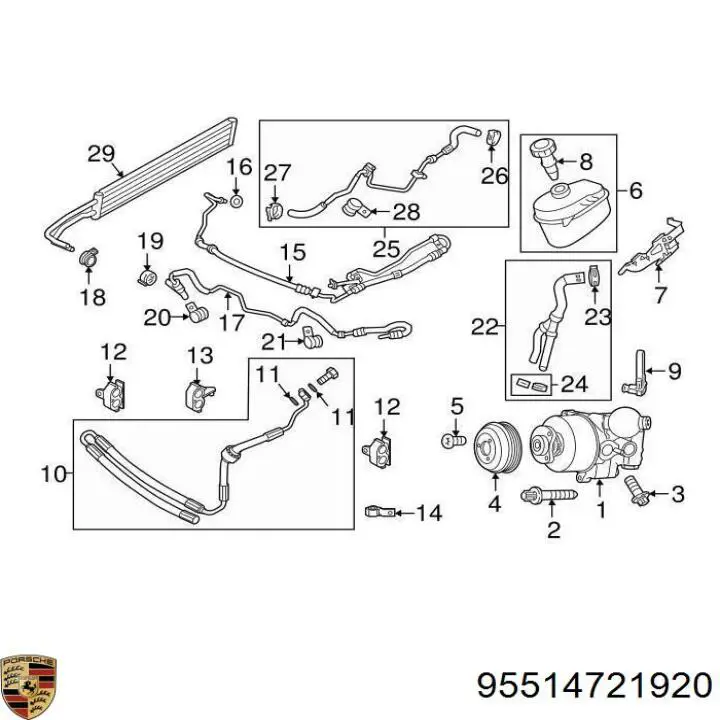 Шкив насоса ГУР 95514721920 Porsche