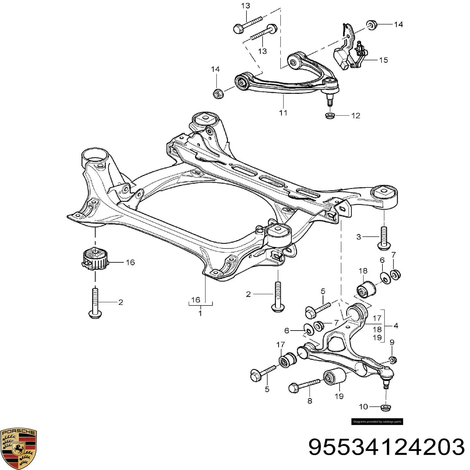 Сайлентблок переднего рычага 95534124203 Porsche