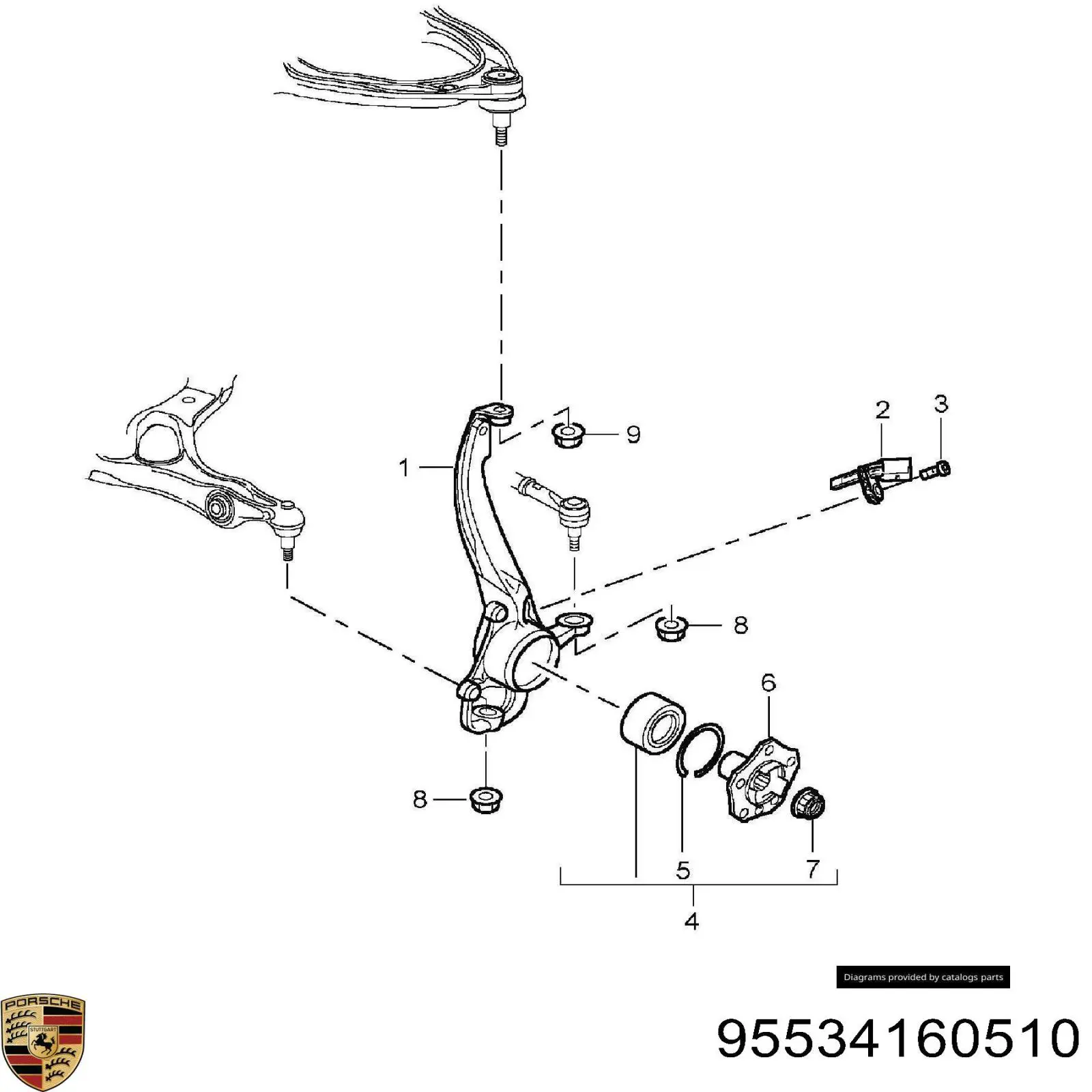 Ступицы передних колес Porsche 95534160510 цена, от 35.19 USD