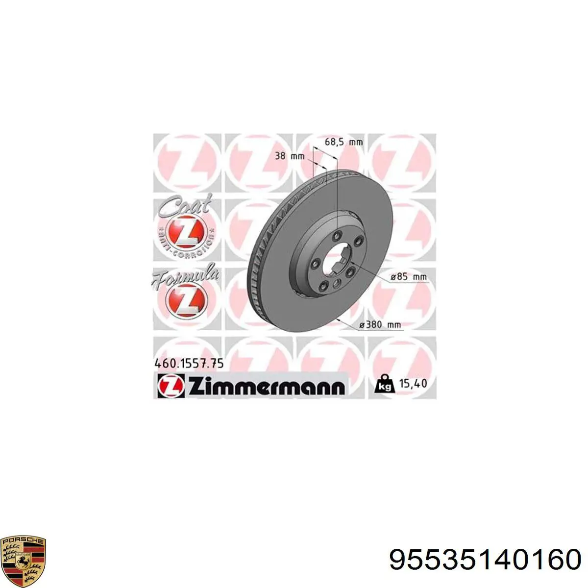 Тормоз дисковый передний Porsche 95535140160 цена, от 846.19 USD