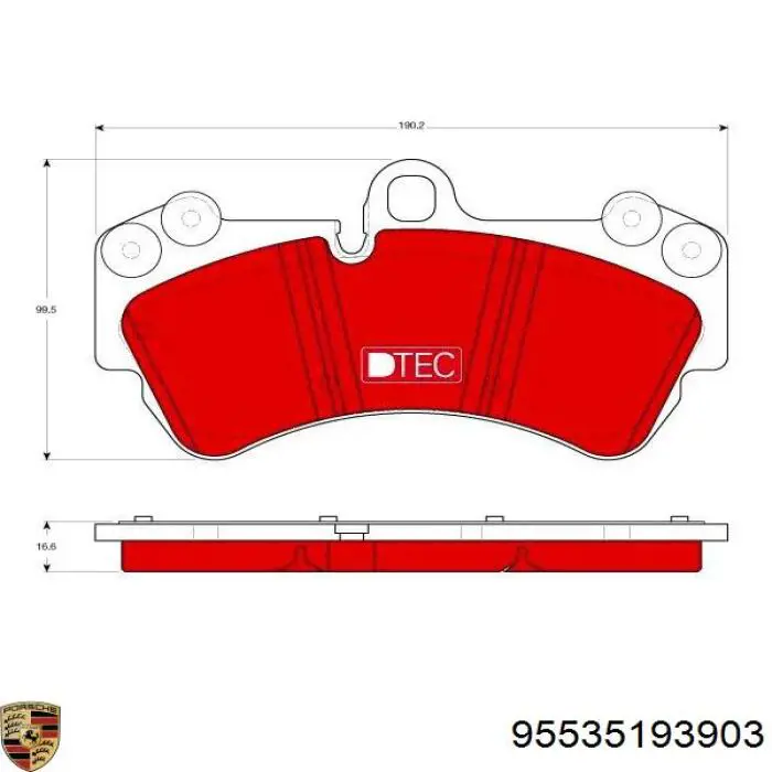 Колодки Porsche 95535193903 цена, от 57.67 USD