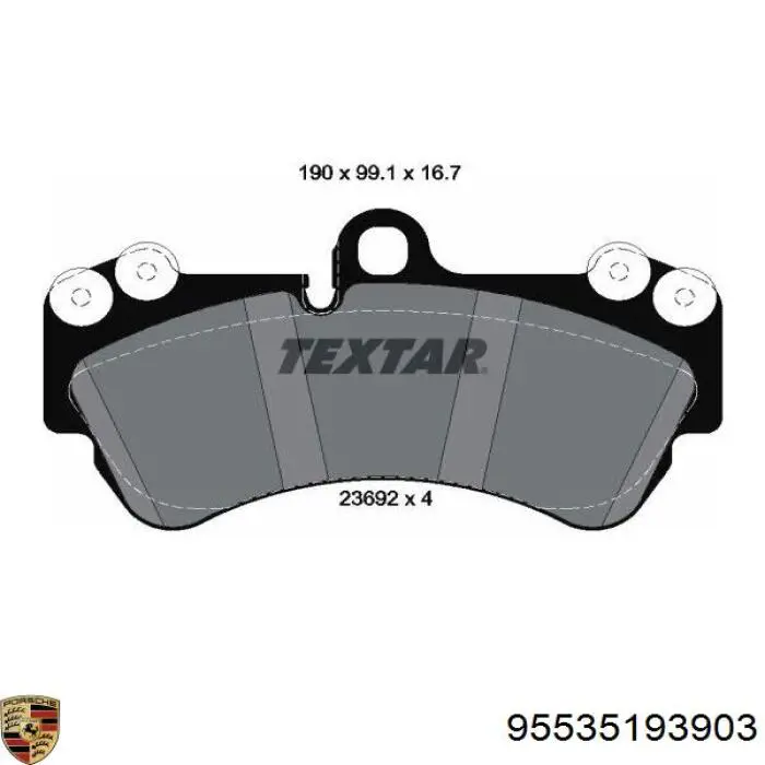 Передние тормозные колодки 95535193903 Porsche