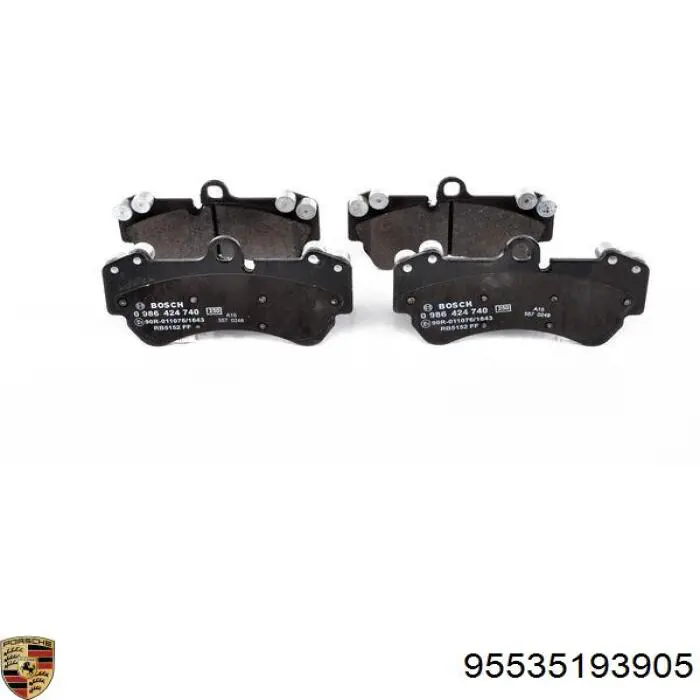 95535193905 Porsche колодки тормозные передние дисковые