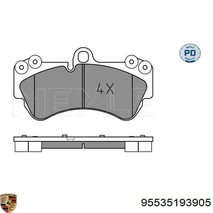Купить 95535193905 Porsche Колодки тормозные