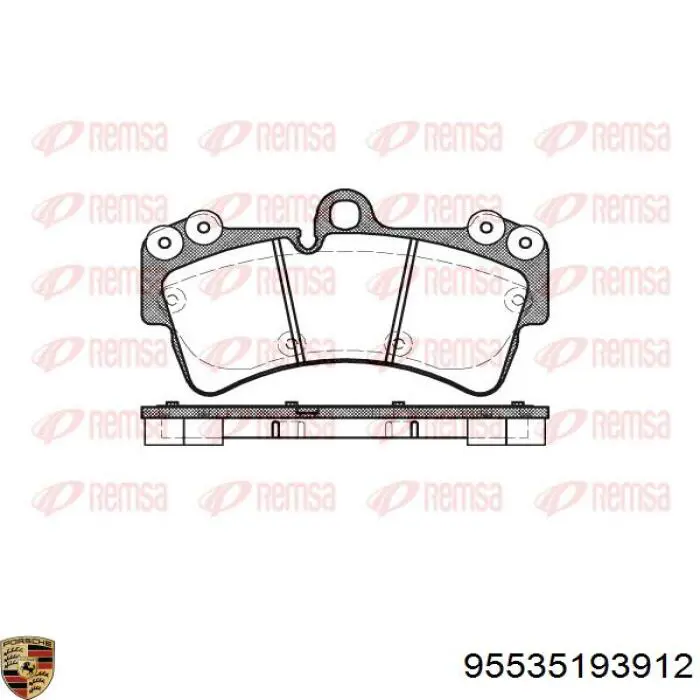 Купить 95535193912 Porsche Колодки тормозные