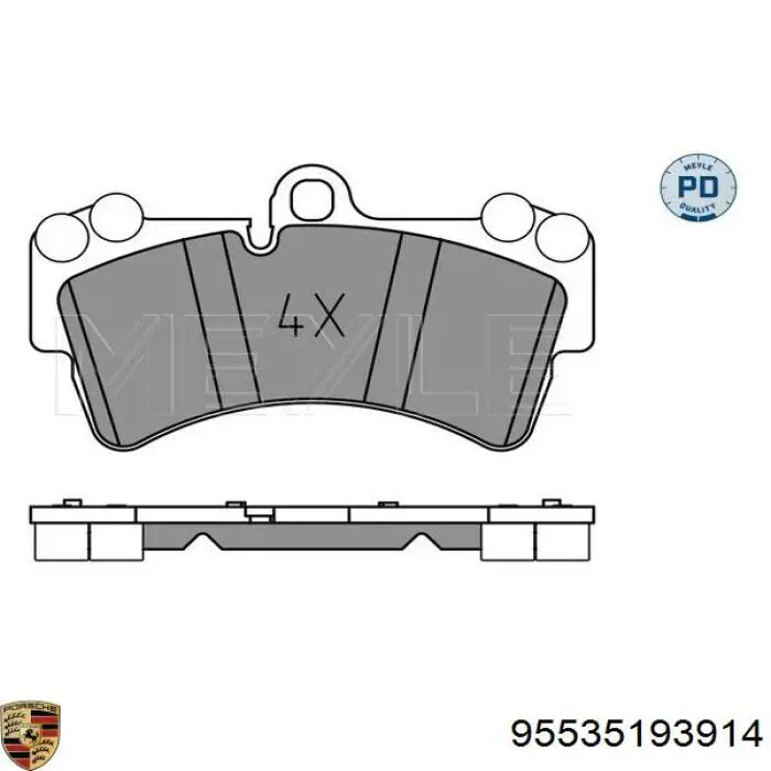 Купить 95535193914 Porsche Колодки тормозные