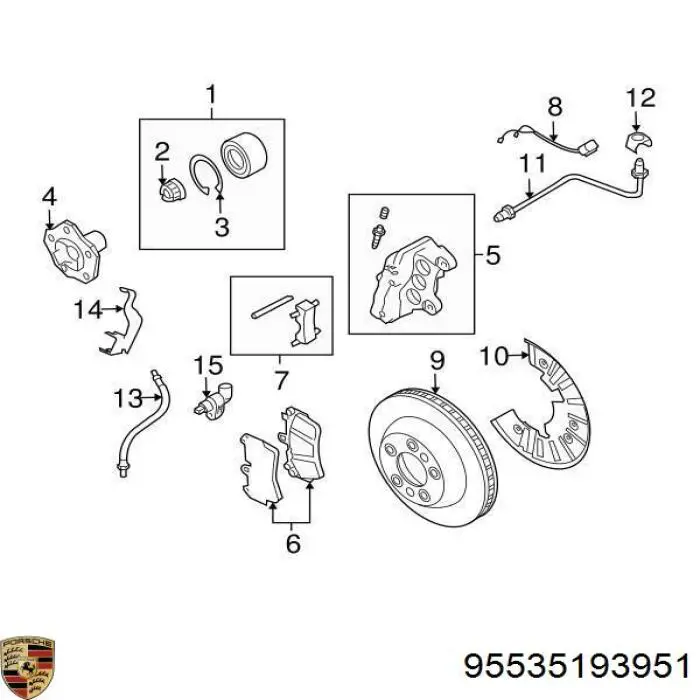 95535193951 Porsche Колодки передние
