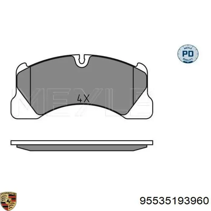 Колодки Porsche 95535193960 цена, от 97.60 USD