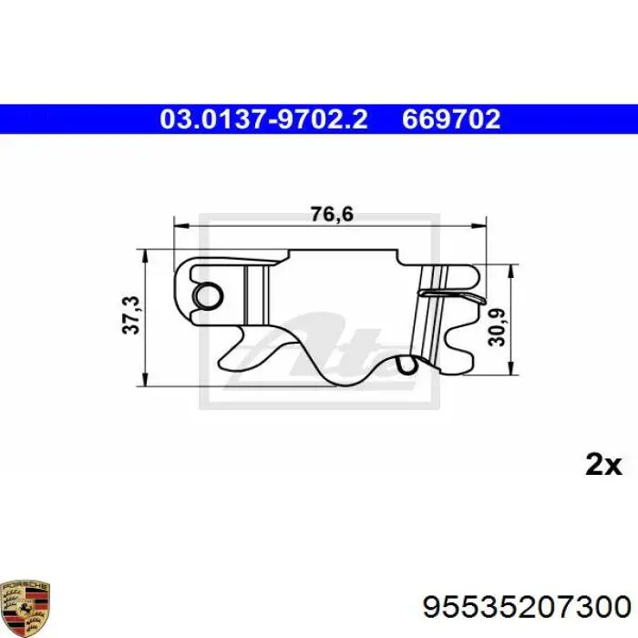 95535207300 Porsche kit de reparação do freio de estacionamento