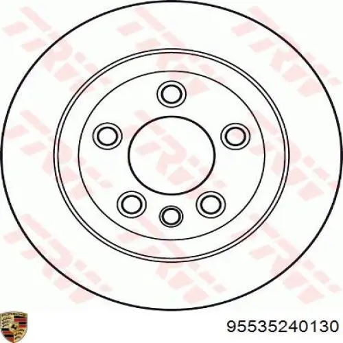 Купить 95535240130 Porsche Диск тормозной задний