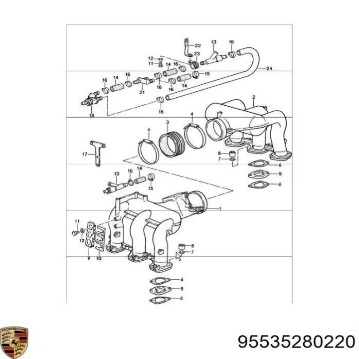 Купить 95535280220 Porsche Защита тормозного диска заднего, правая