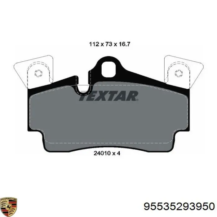 95535293950 Porsche Колодки тормозные дисковые комплект
