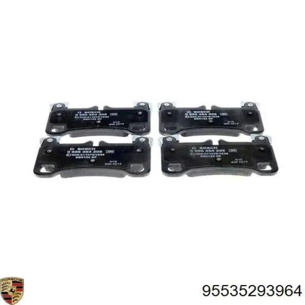 Купить 95535293964 Porsche Колодки тормозные задние, дисковые