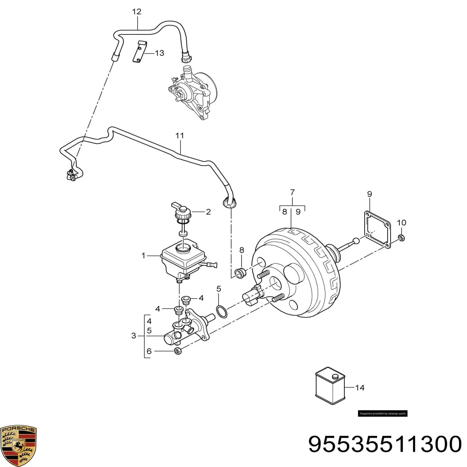 Бачок главного тормозного цилиндра (тормозной жидкости) 95535511300 Porsche