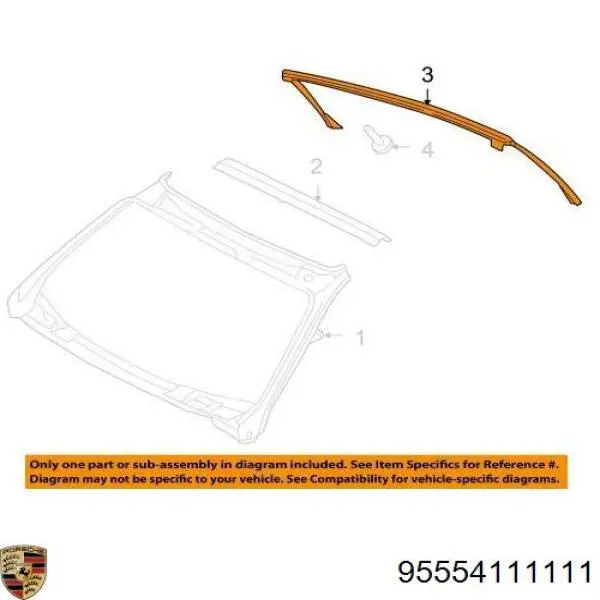 Купить 95554111111 Porsche Ветровое стекло