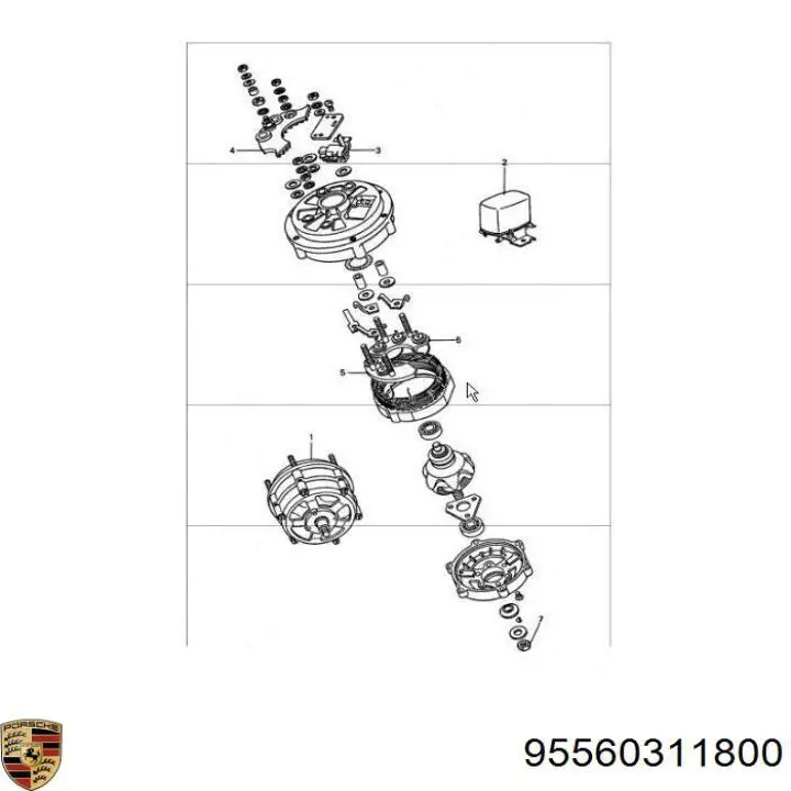 Генератор автомобиля Porsche 95560311800