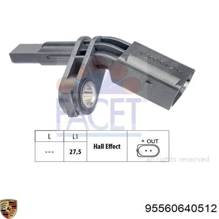 Датчик АБС (ABS) задний, левый Porsche 95560640512 цена, от 5.07 USD