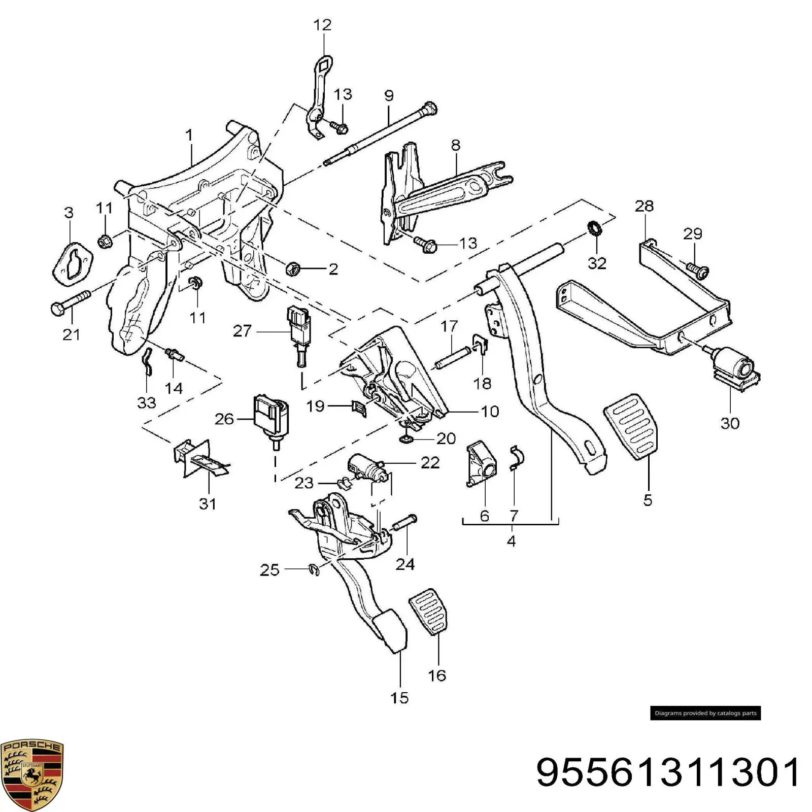 95561311301 Porsche sensor de ativação do sinal de parada