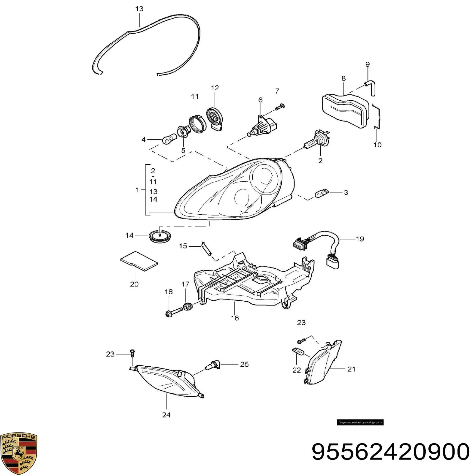  Корректор фары Porsche Cayenne 