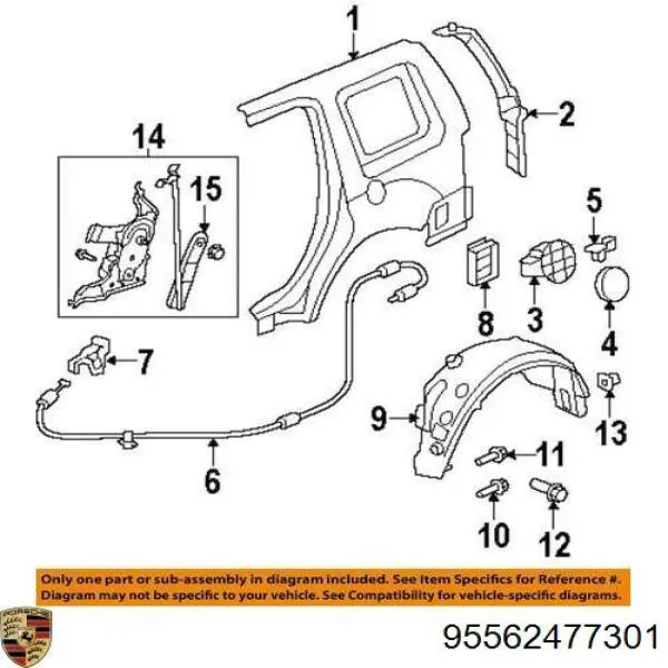 Замок открывания лючка бензобака Porsche 95562477301 цена, от 18.53 USD