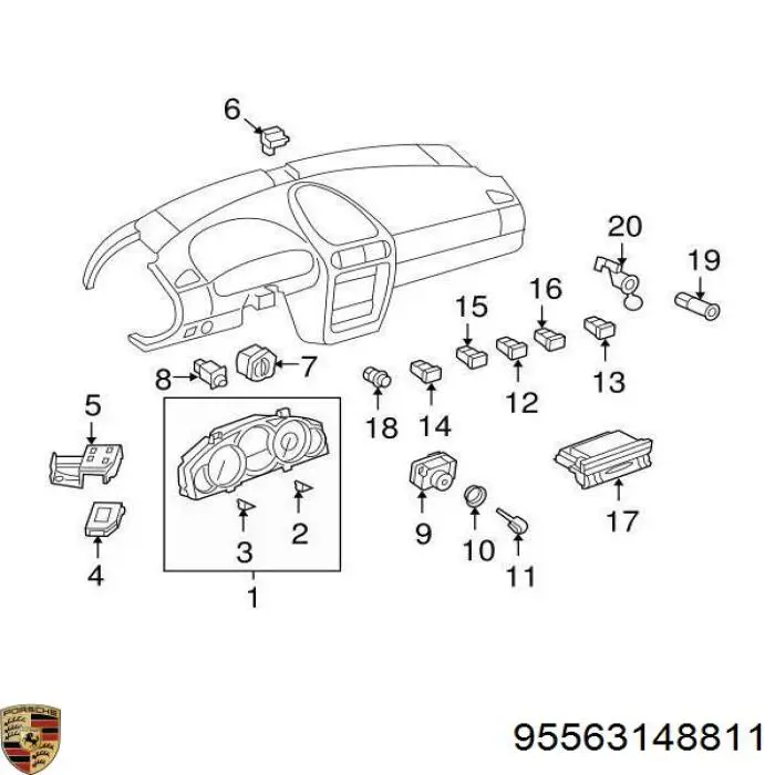 Фонарь задний правый Porsche 95563148811 цена, от 463.68 USD