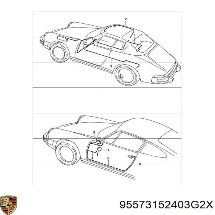 Накладка (крышка) зеркала заднего вида правая 95573152403G2X Porsche