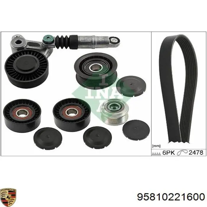 Купить 95810221600 Porsche Ремень генератора