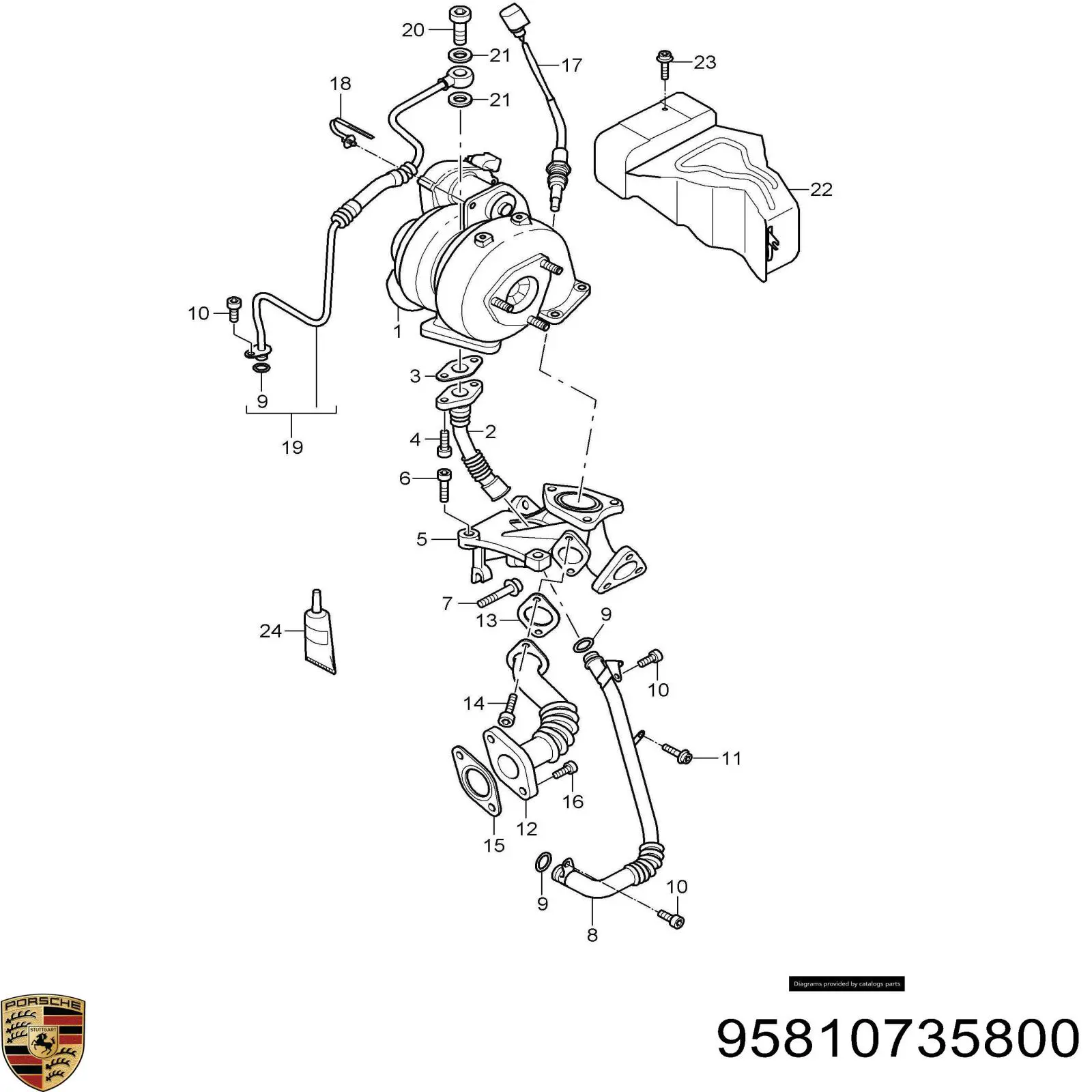 Купить 95810735800 Porsche Прокладка EGR-клапана рециркуляции