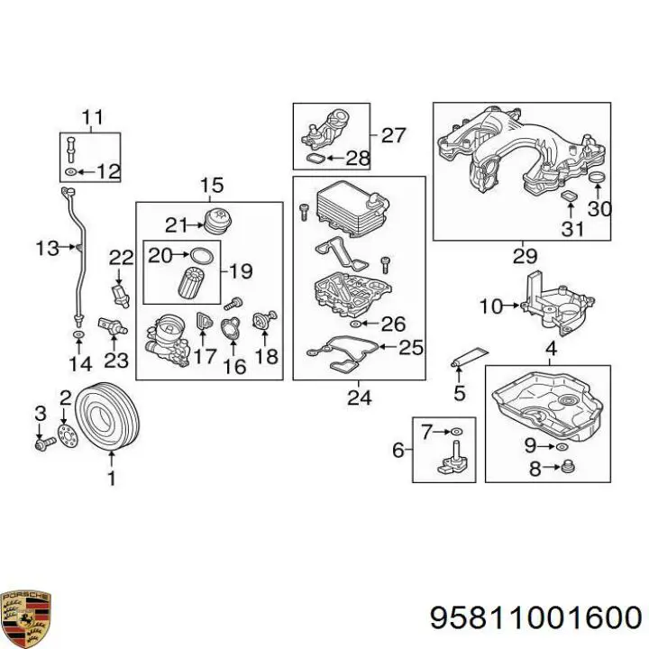 Коллектор впускной Porsche 95811001600 цена, от 316.75 USD