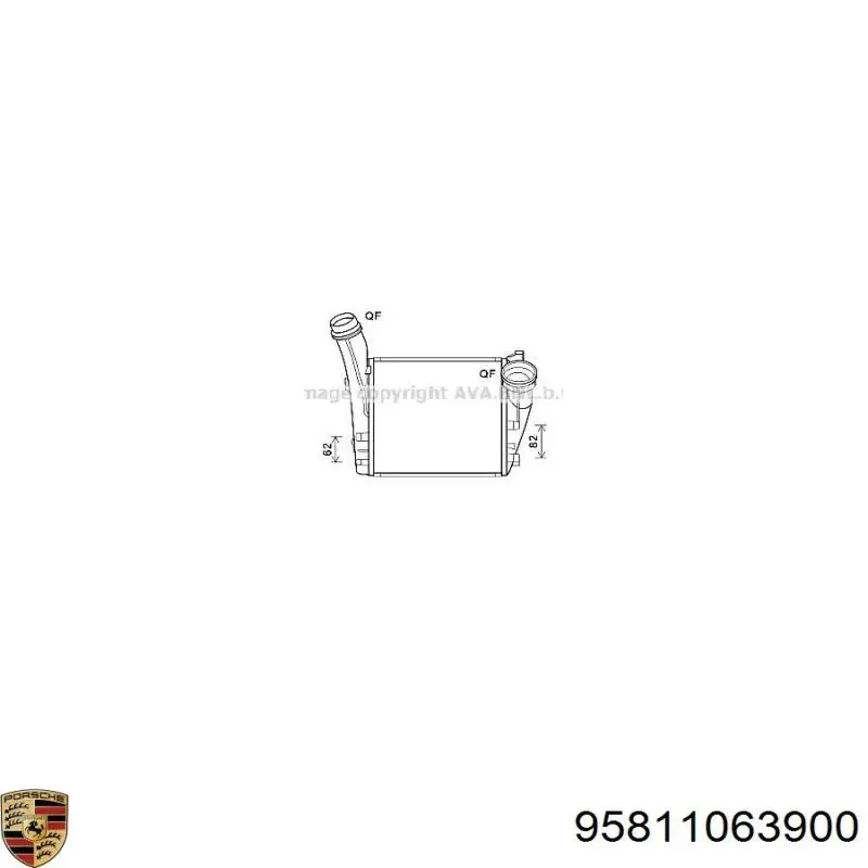 95811063900 Porsche Охладитель наддувочного воздуха