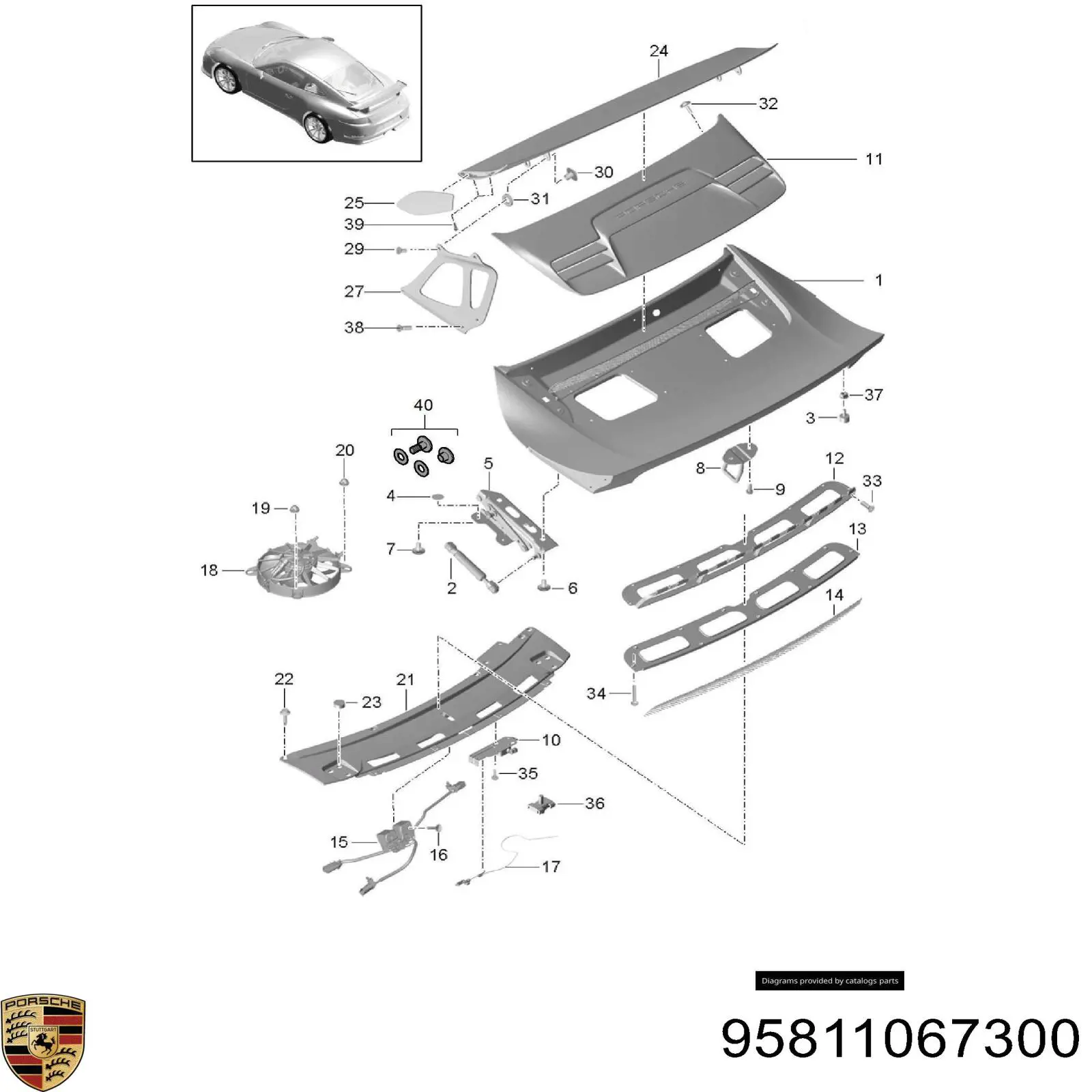 Купить 95811067300 Porsche 