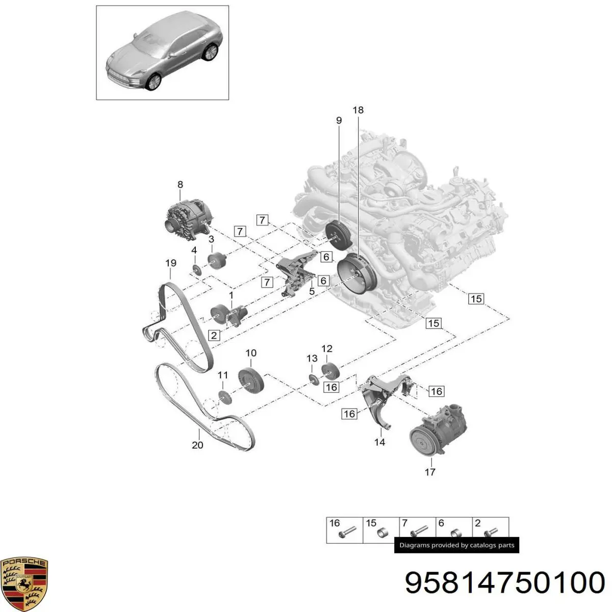  Porsche 95814750100 цена, от 27.68 USD